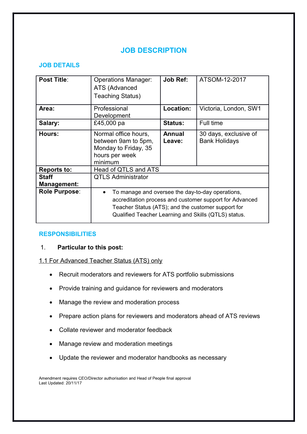 1.1 for Advanced Teacher Status (ATS) Only