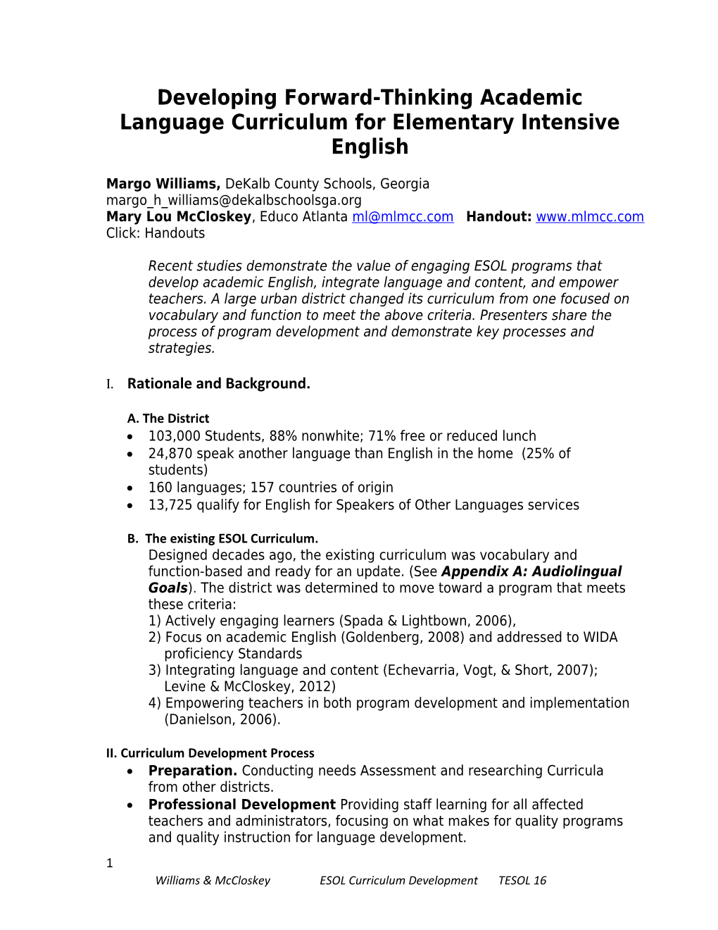 Developing Forward-Thinking Academic Language Curriculum for Elementary Intensive English