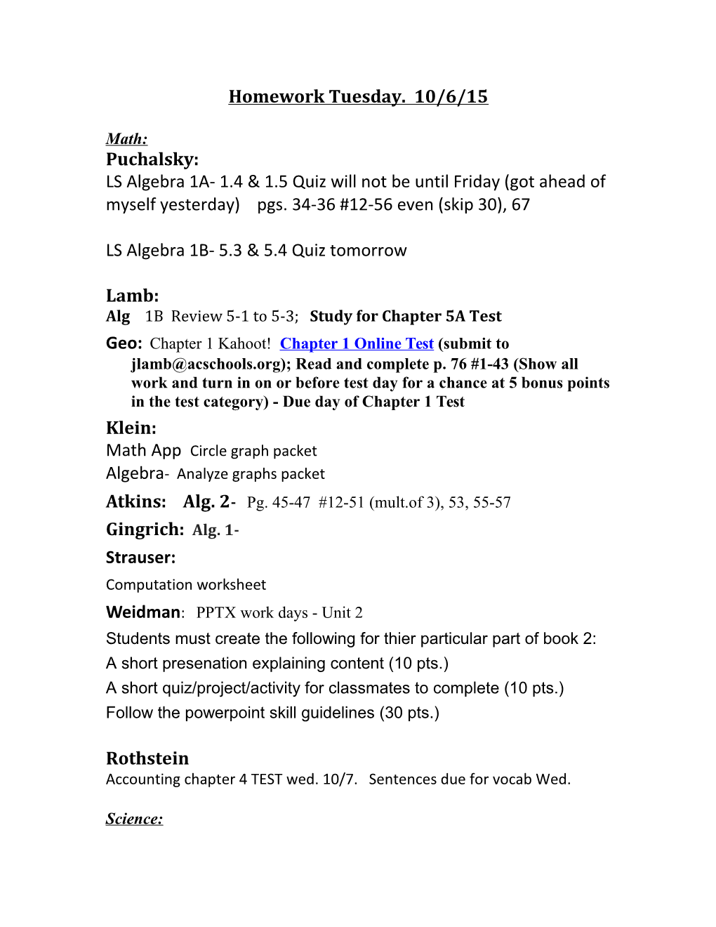 Alg 1B Review 5-1 to 5-3; Study for Chapter 5A Test