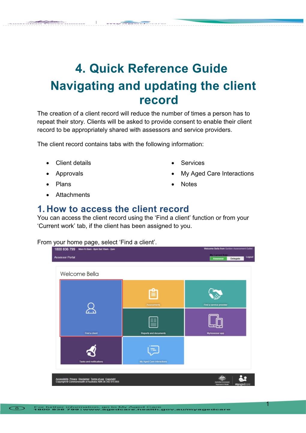 Navigating and Updating the Client Record