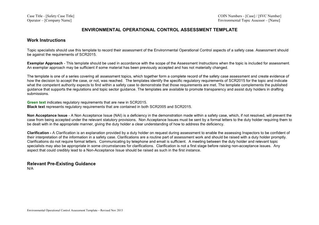 EOC Assessment Template