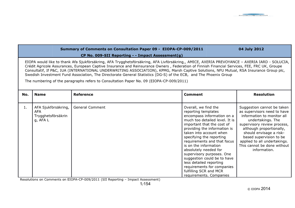 Comments Template Impact Assessment Final