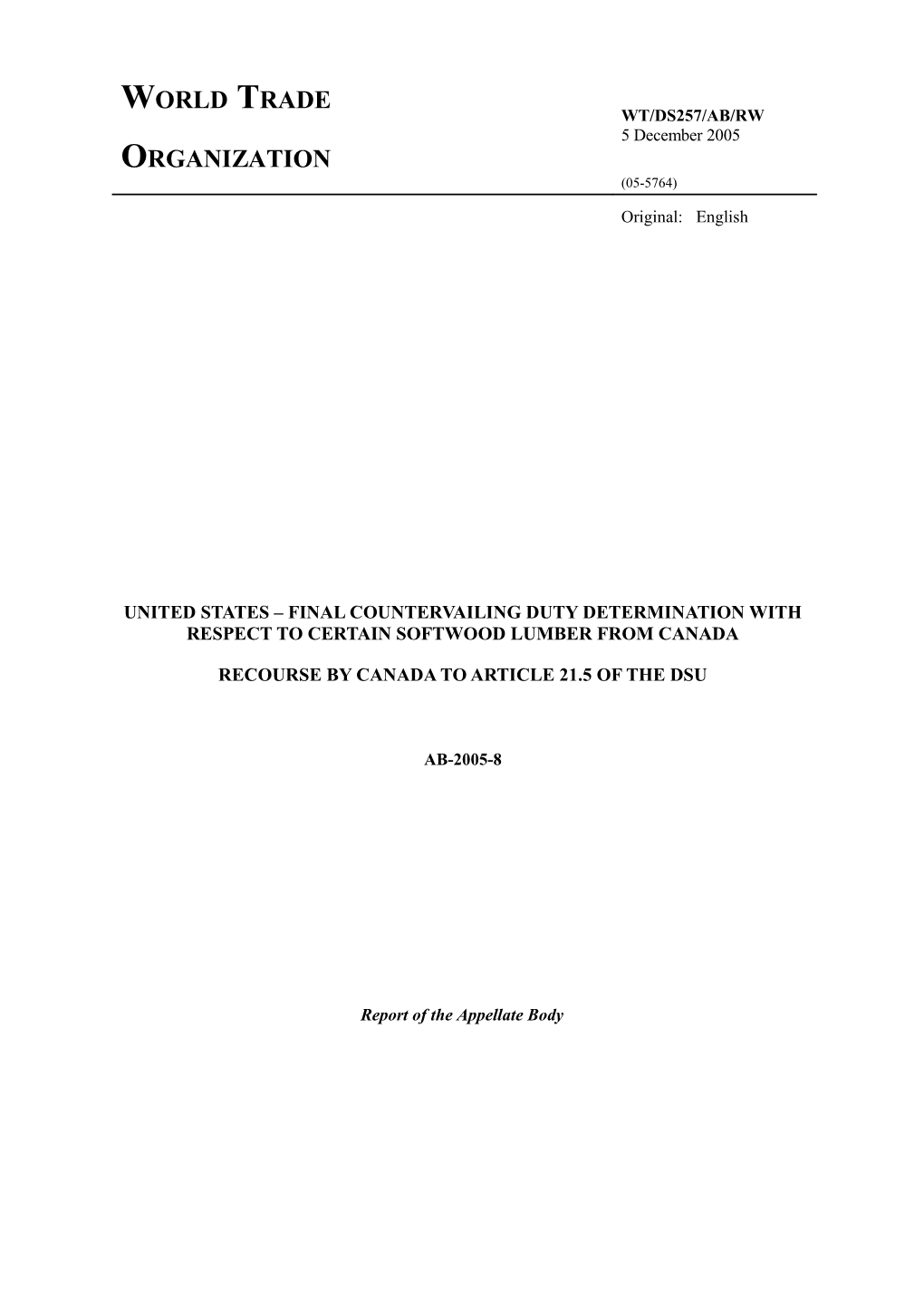 U.S. - Lumber Cvds Final (AB) (21.5)