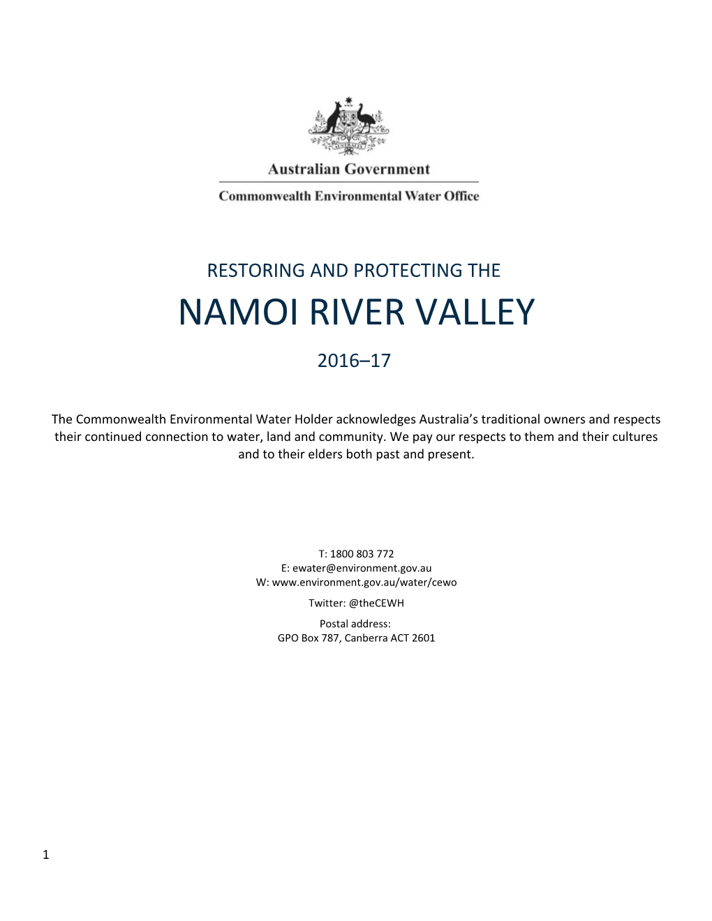 Restoring and Protecting the Namoi River Valley 2016-17