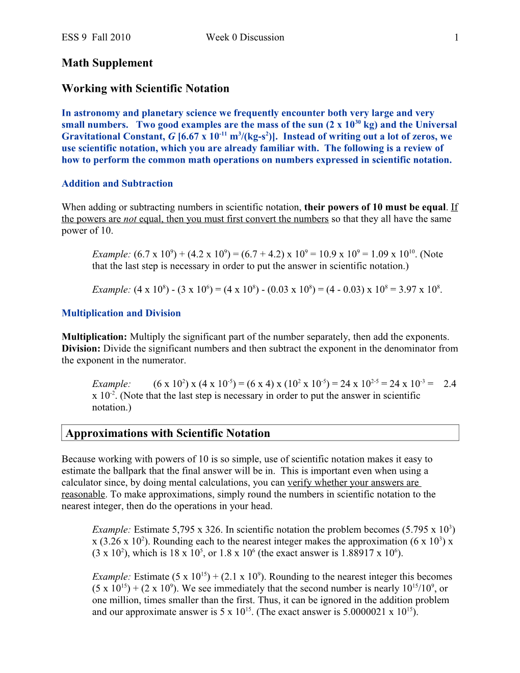 Math Review Web Page