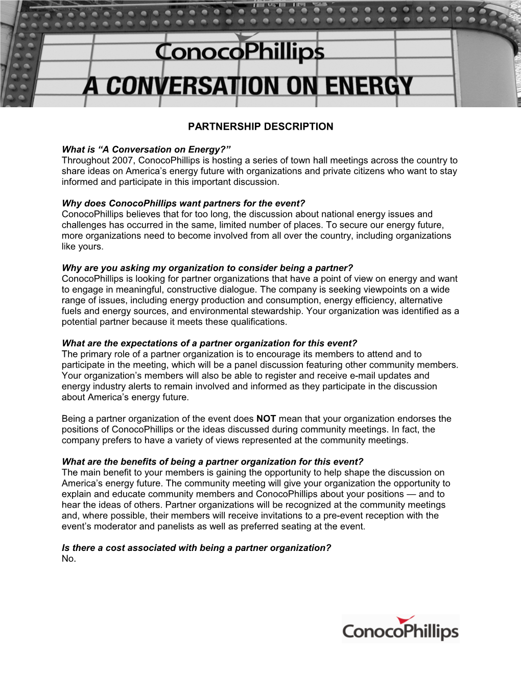 A Conversation on Energy