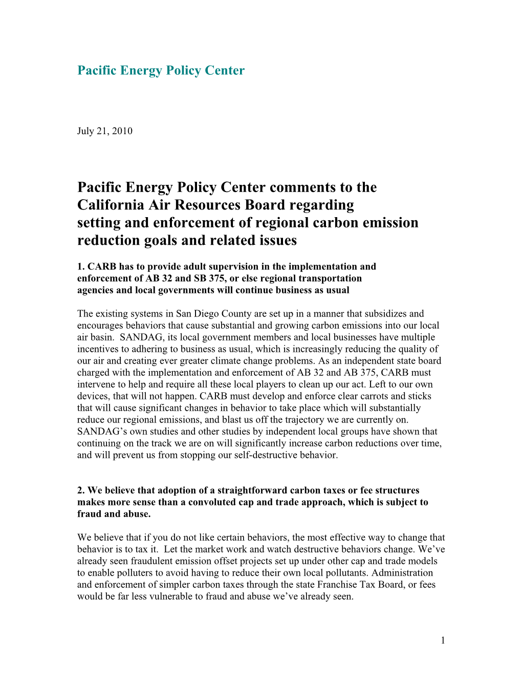 Pacific Energy Policy Center