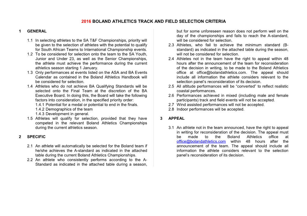 Boland Athletics Handbook