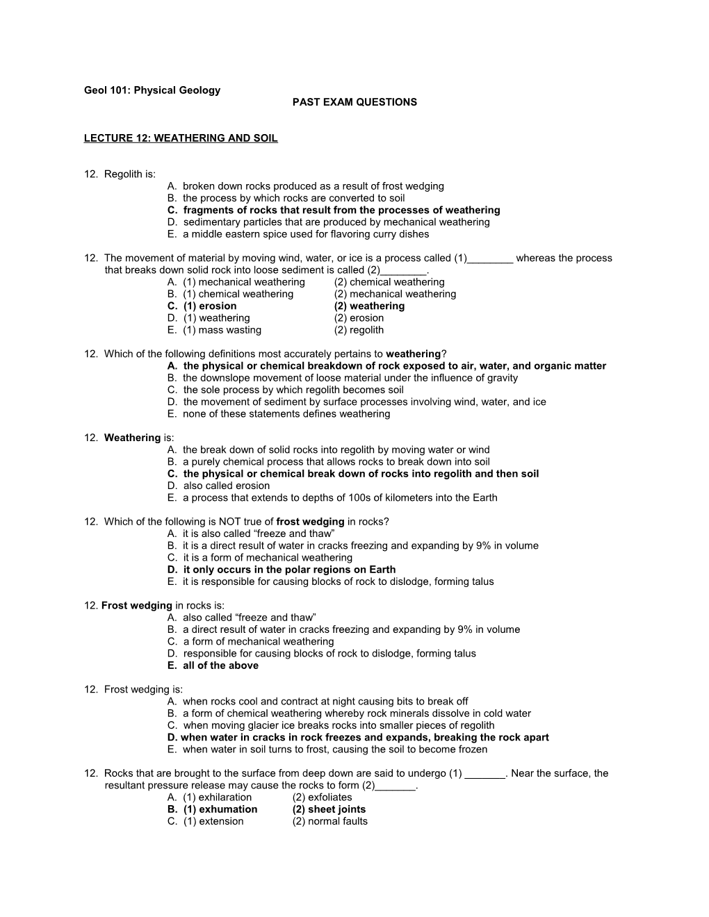 Geol 101: Physical Geology