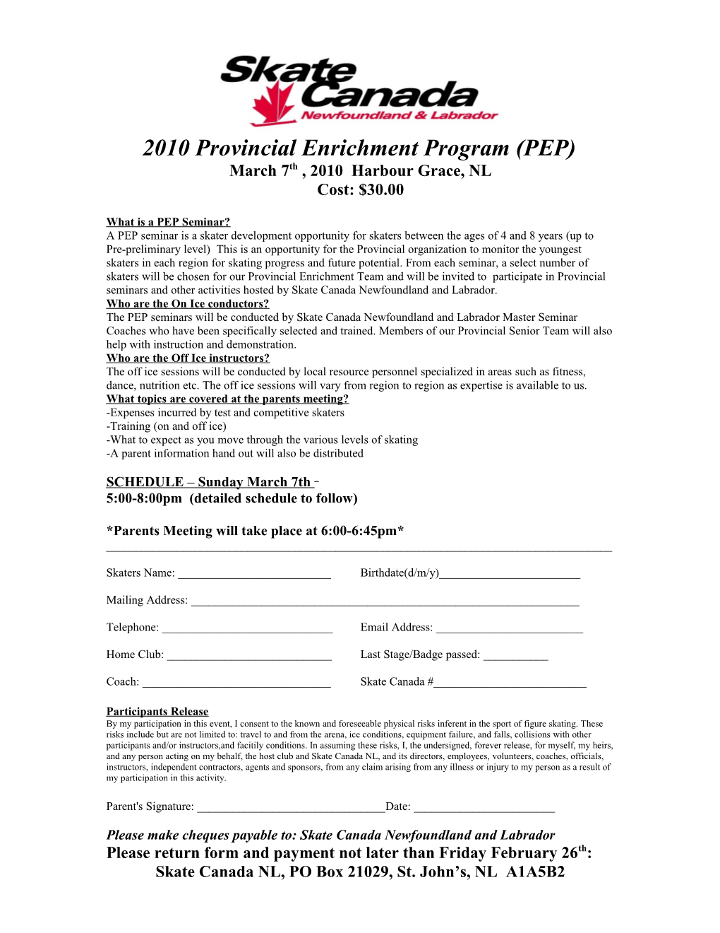2010 Provincial Enrichment Program (PEP)