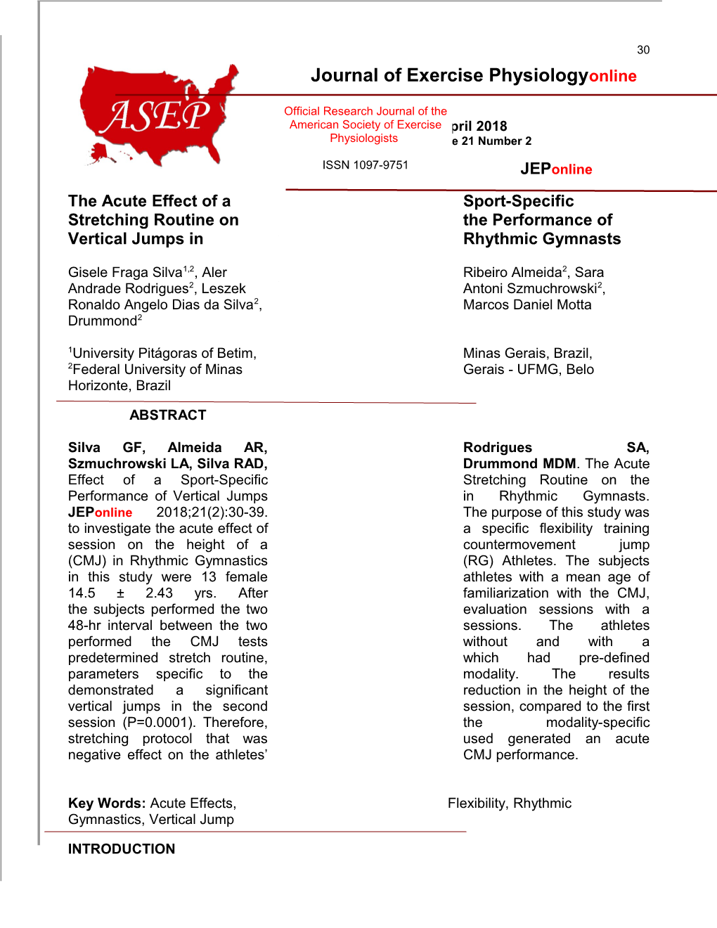 The Acute Effect of a Sport-Specific Stretching Routine on the Performance of Vertical