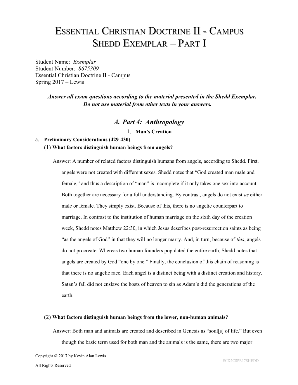 ECD II Campus Shedd Report Exemplar Page 2