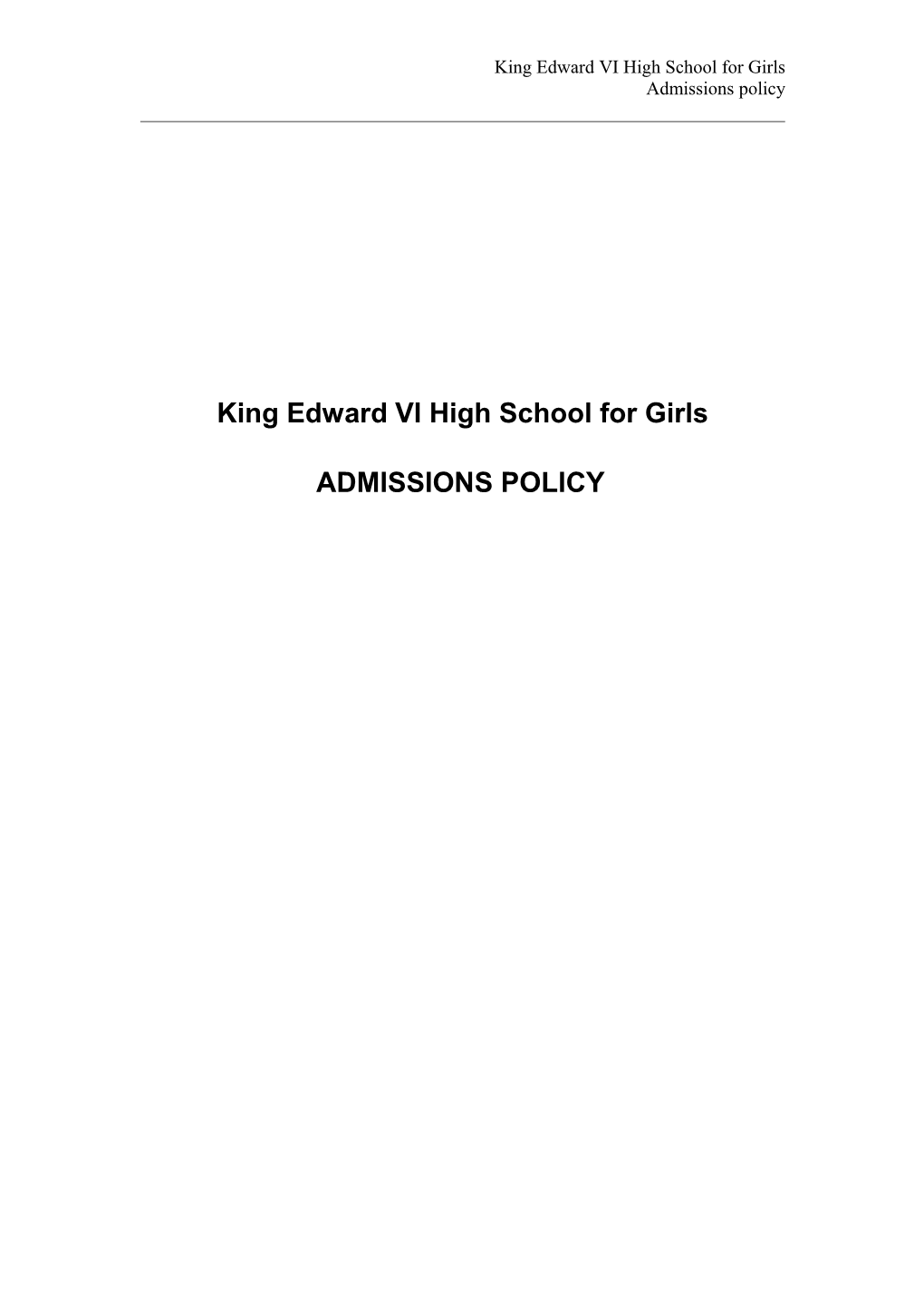 King Edward VI High School for Girls