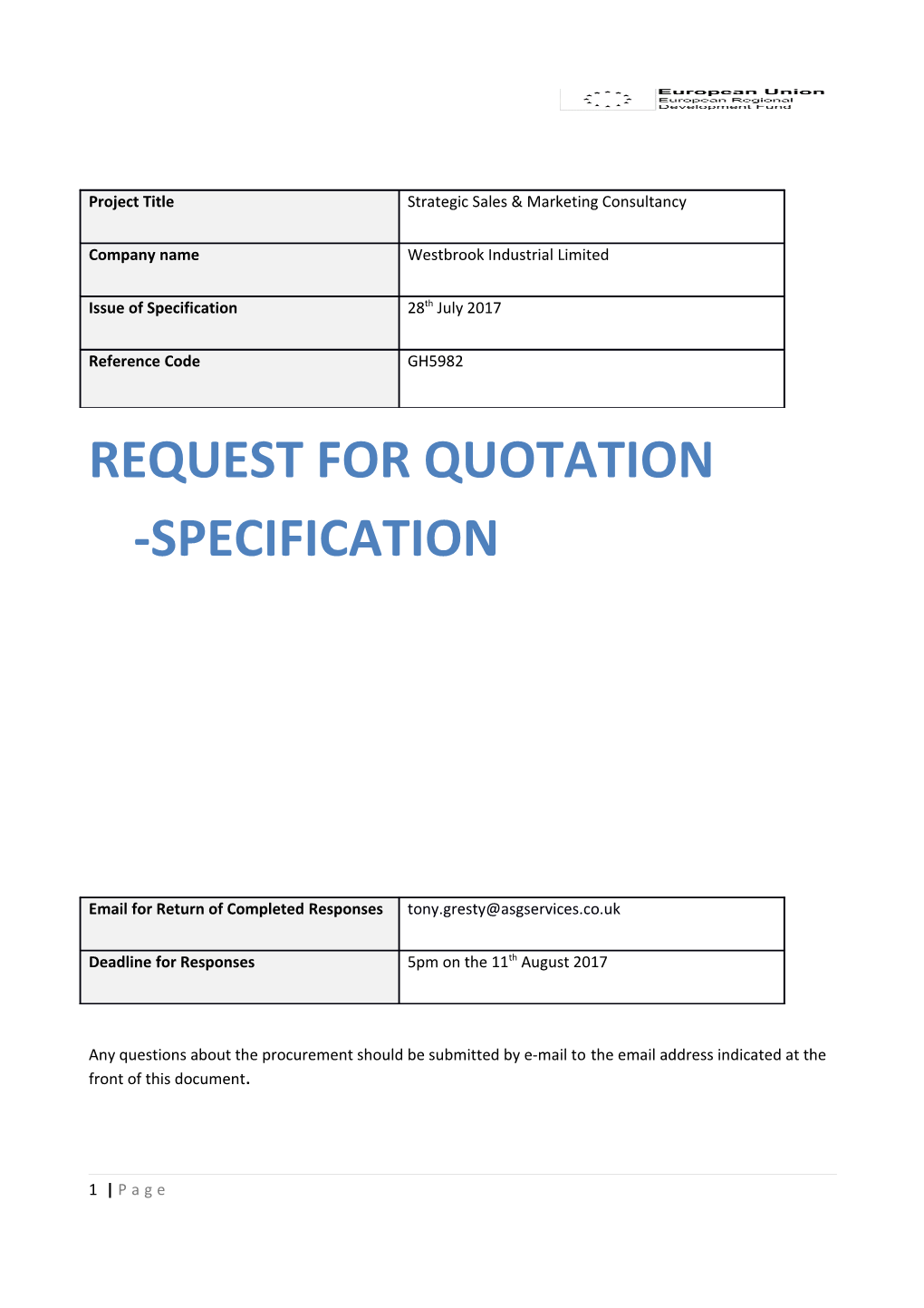 Request for Quotation -Specification