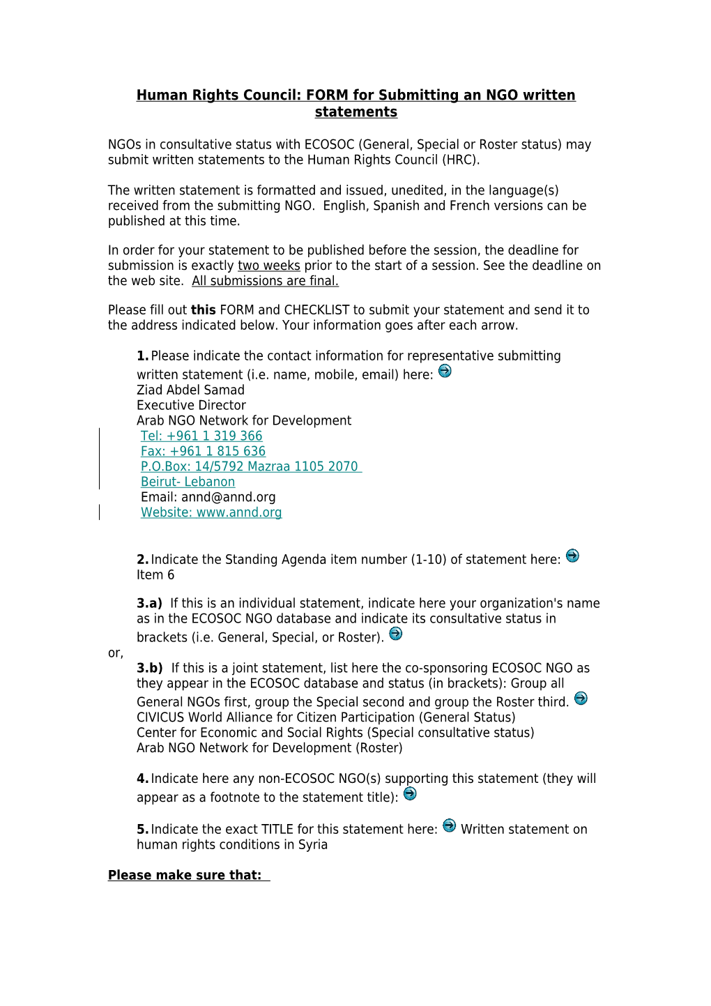 Human Rights Council: Submitting an NGO Written Statement