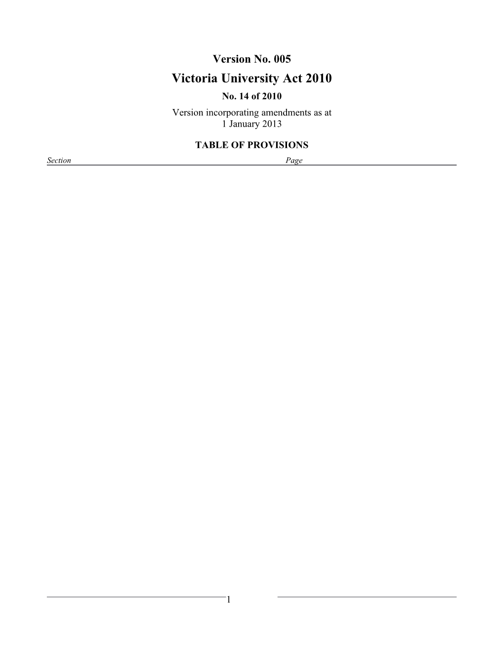 Victoria University Act 2010