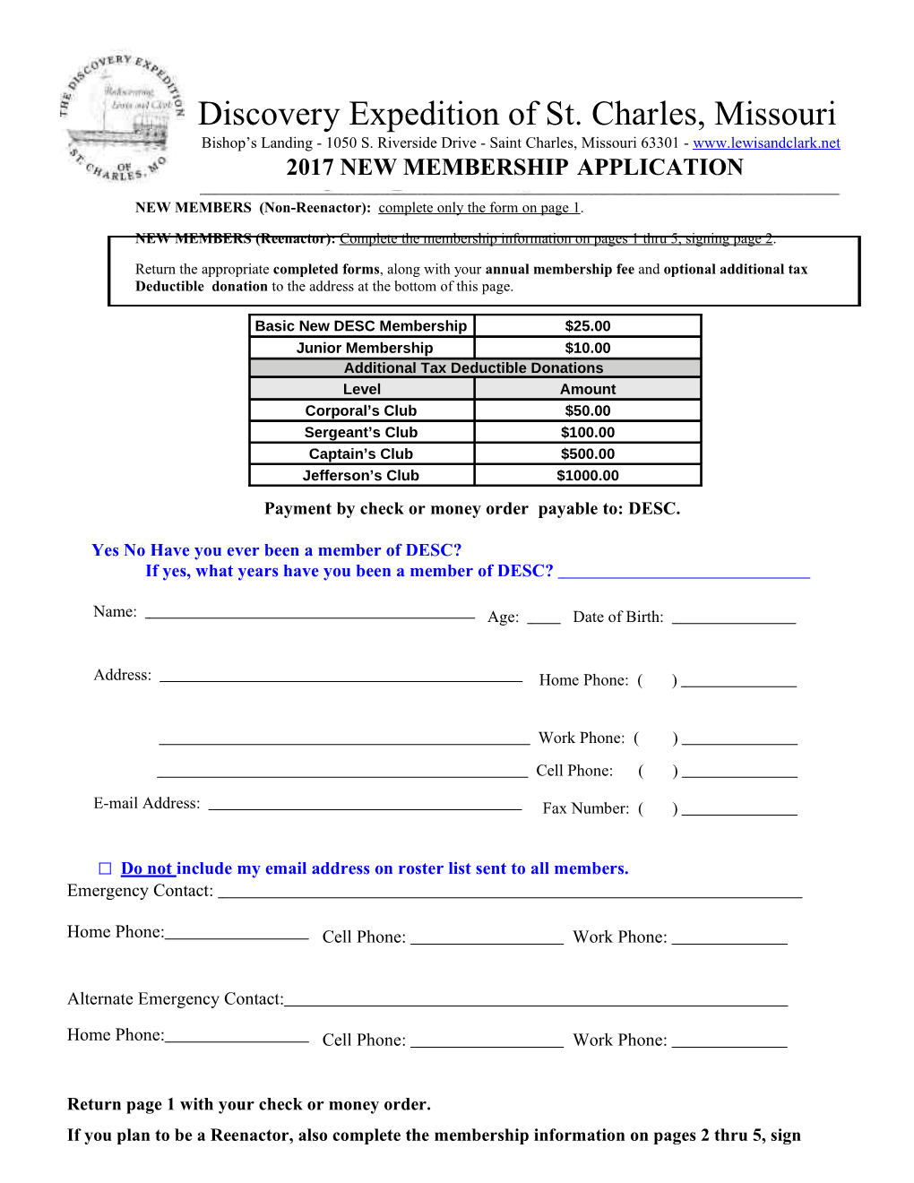 2013 Membership Form Pk 12-10-2012