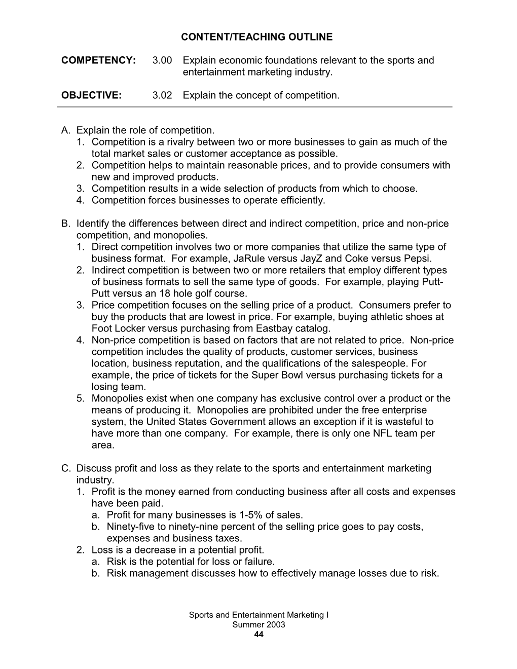 Content/Teaching Outline s1