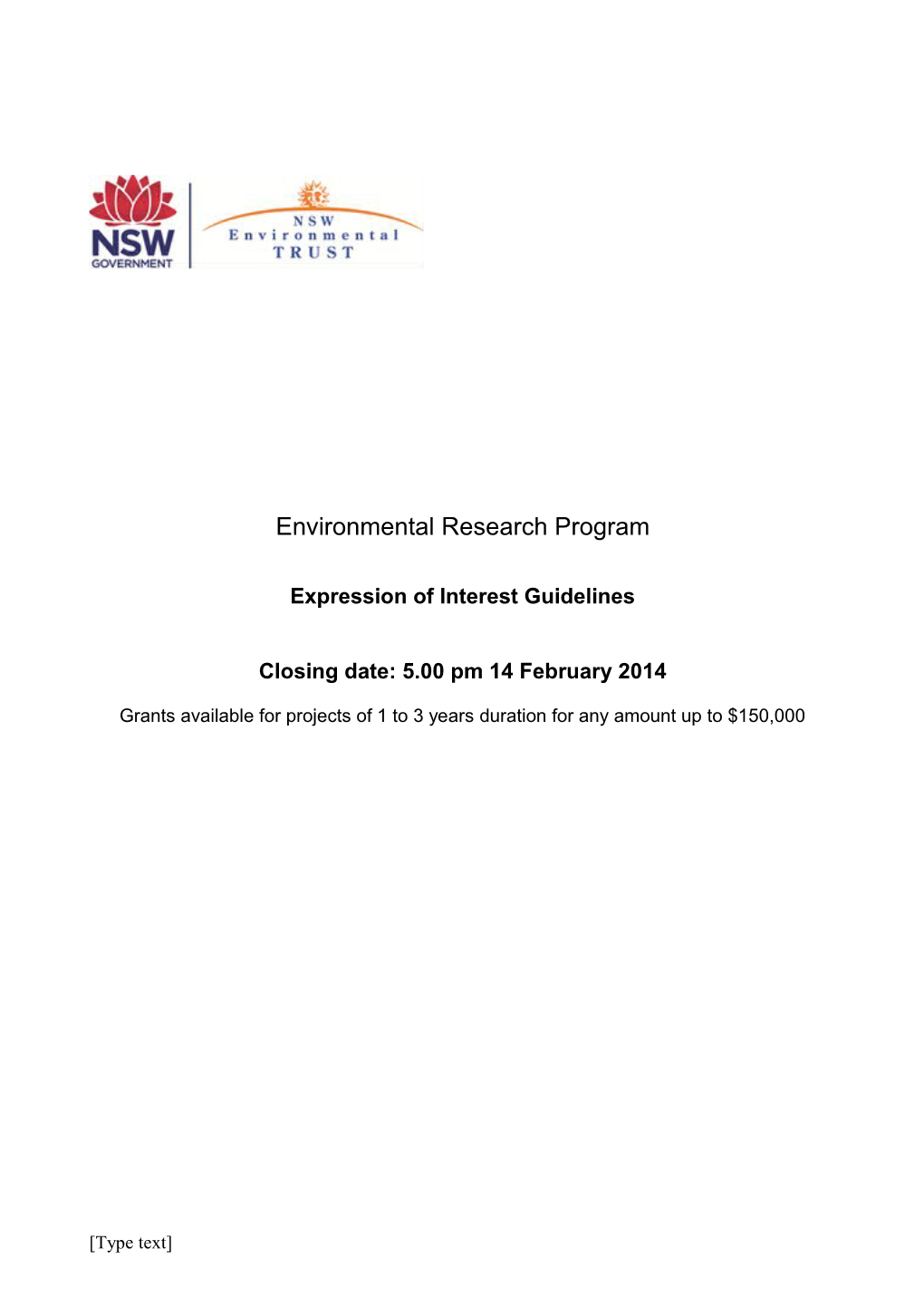 2014 Environmental Research EOI Guidelines