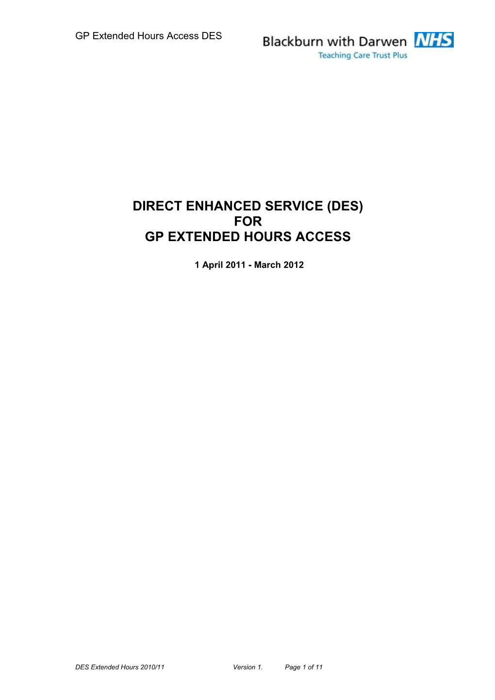 Direct Enhanced Service (Des)