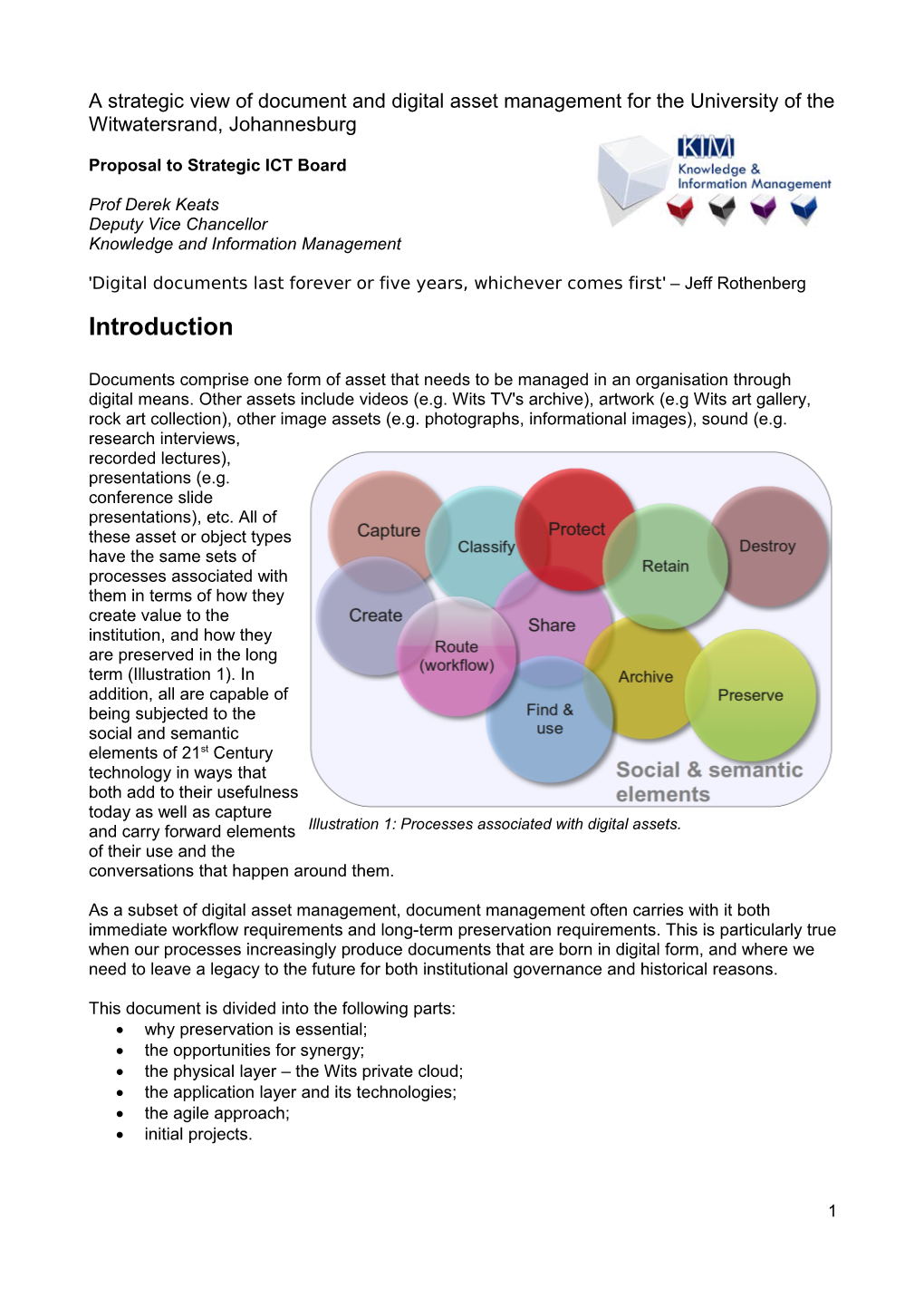 Proposal to Strategic ICT Board