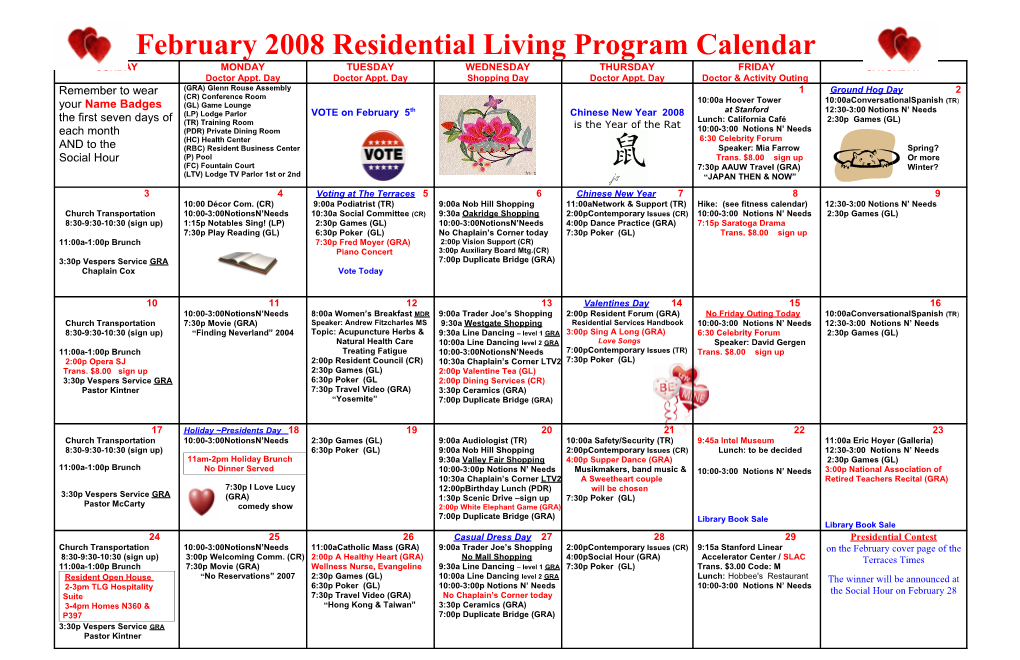 August 2002 RESIDENTIAL LIVING PROGRAM CALENDAR s1