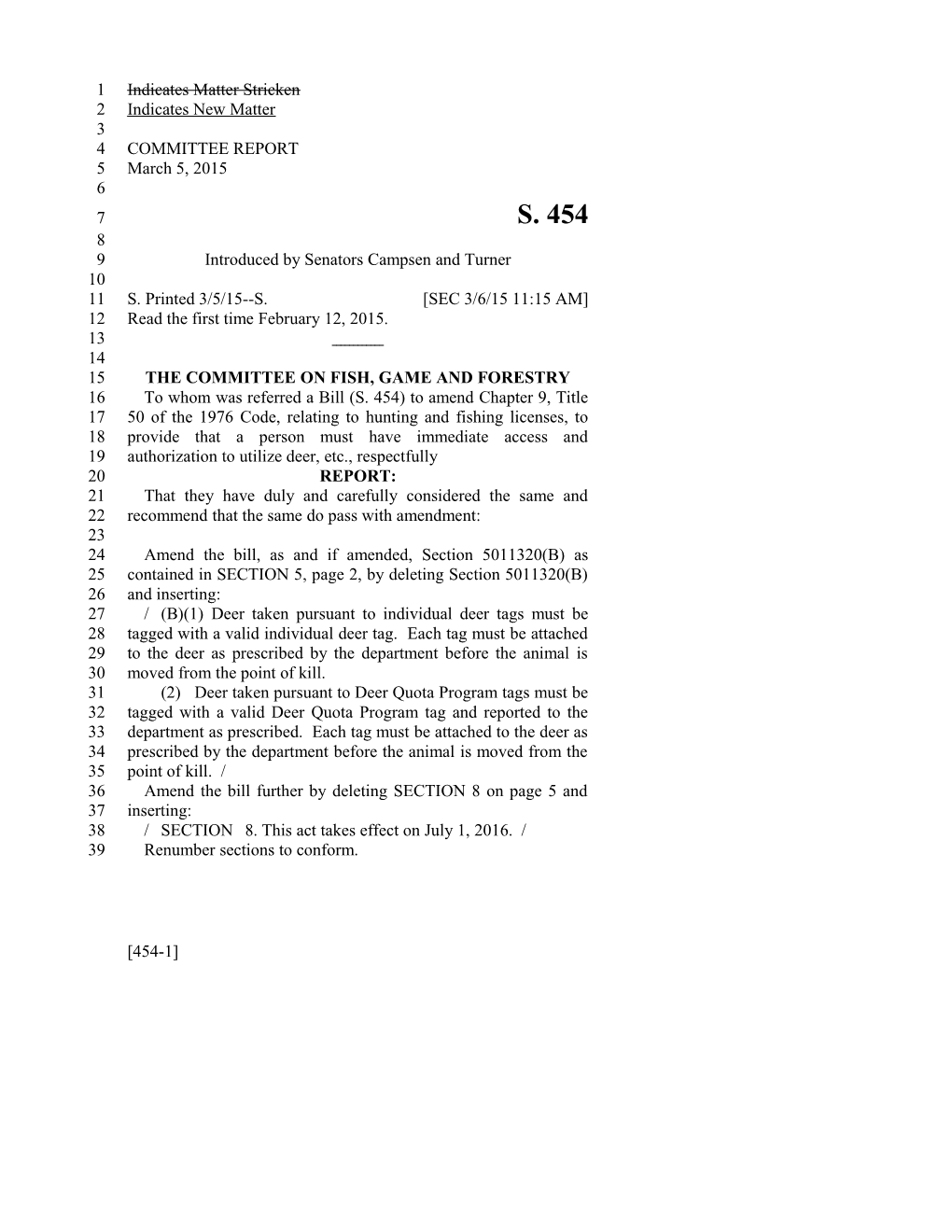 2015-2016 Bill 454 Text of Previous Version (Mar. 6, 2015) - South Carolina Legislature Online