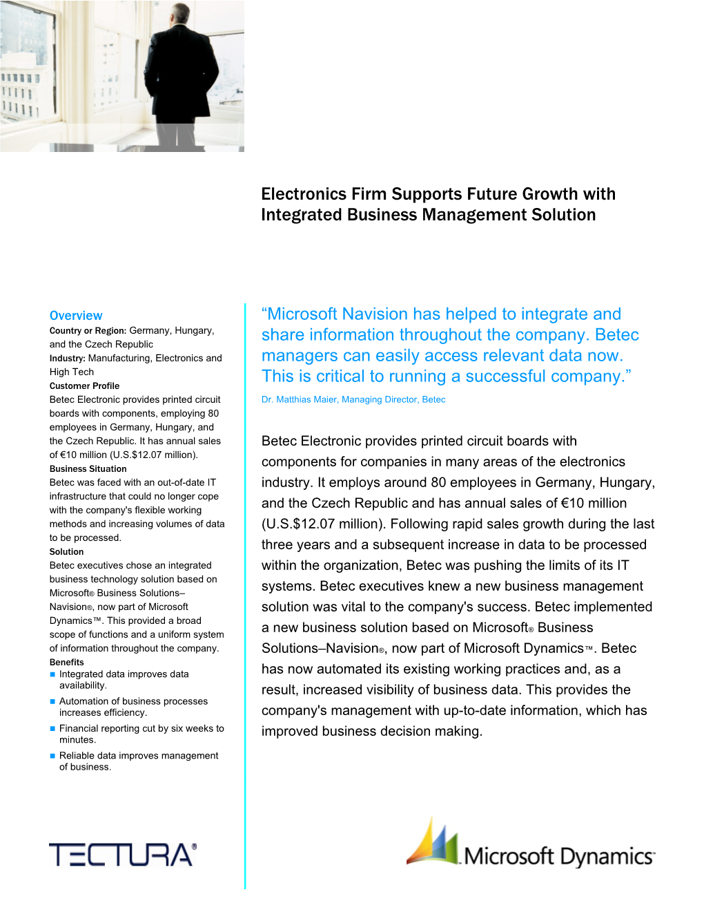 Electronics Firm Supports Future Growth with Integrated Business Management Solution