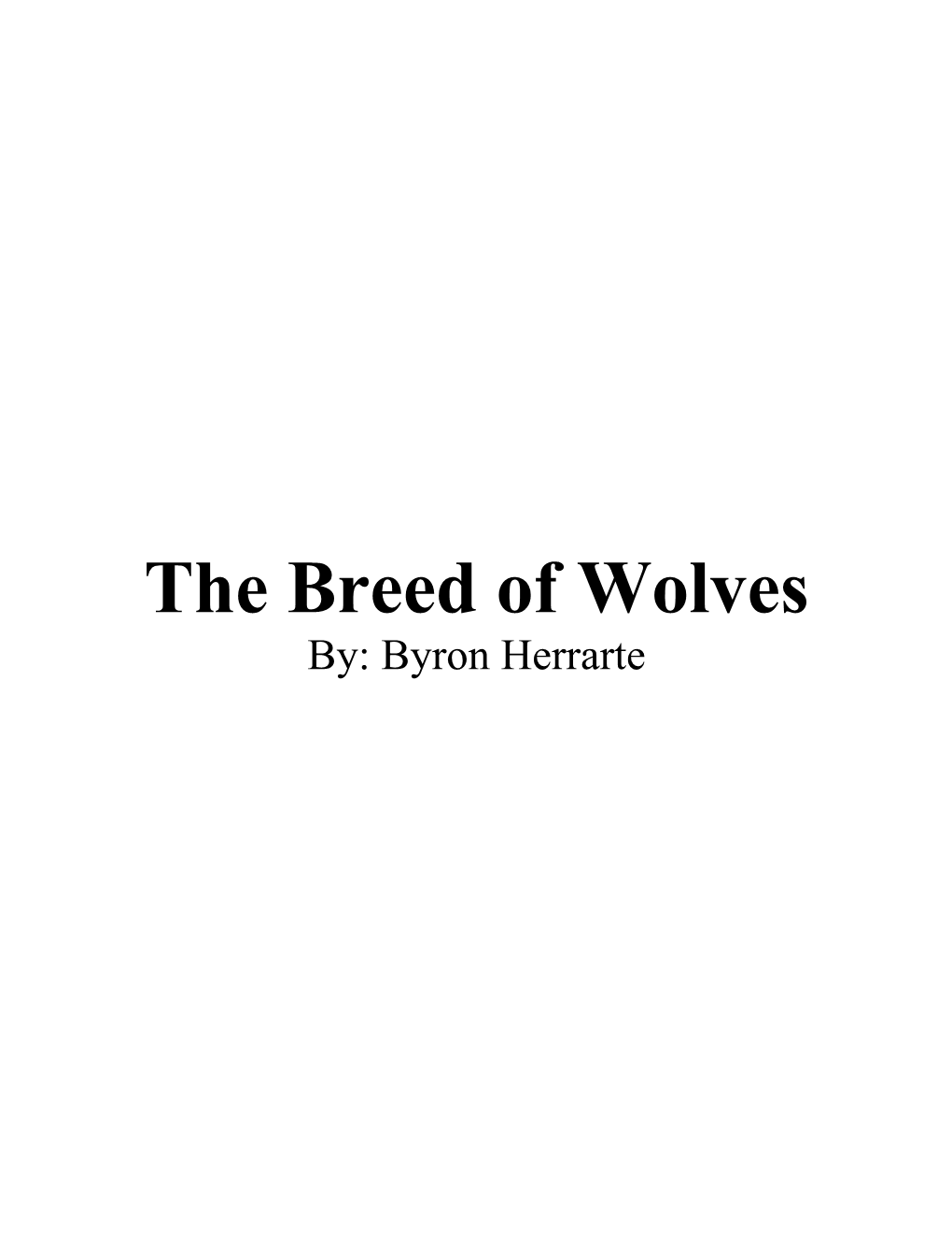 The Breed of Wolves