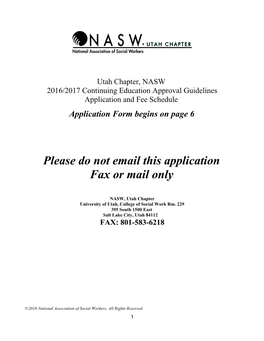 2016/2017Continuing Education Approval Guidelines