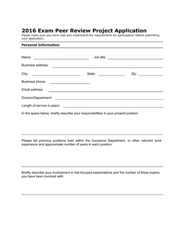 2016 Exam Peer Review Project Application