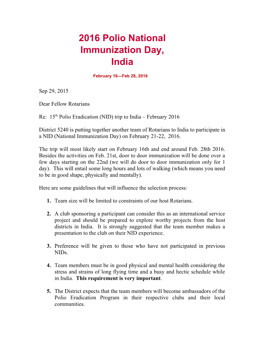 2016 Polio National Immunization Day, India