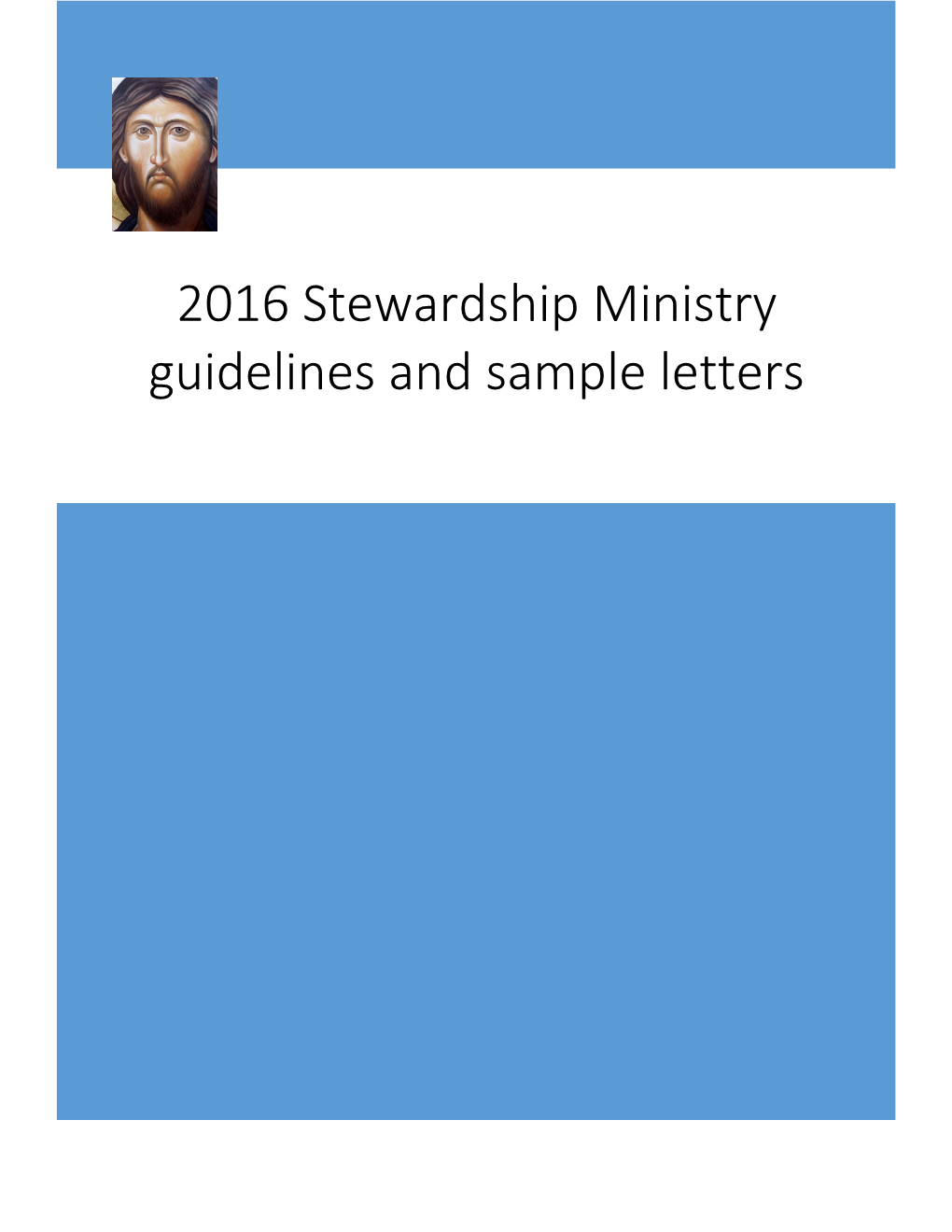 2016 Stewardship Ministry Guidelines and Sample Letters