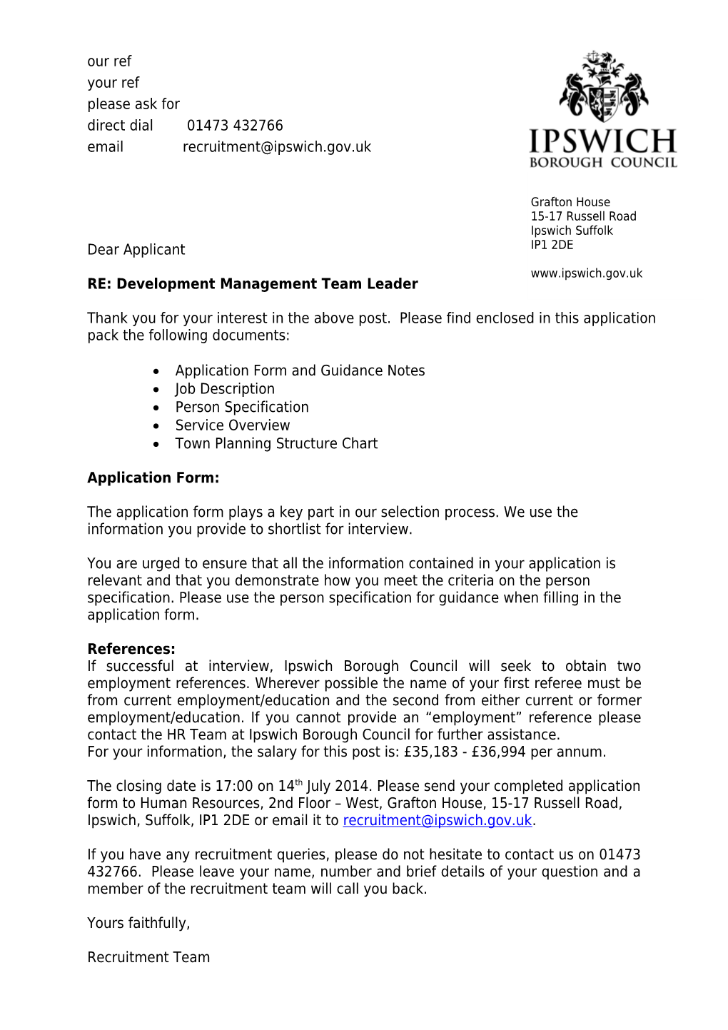 Development Management Team Leader