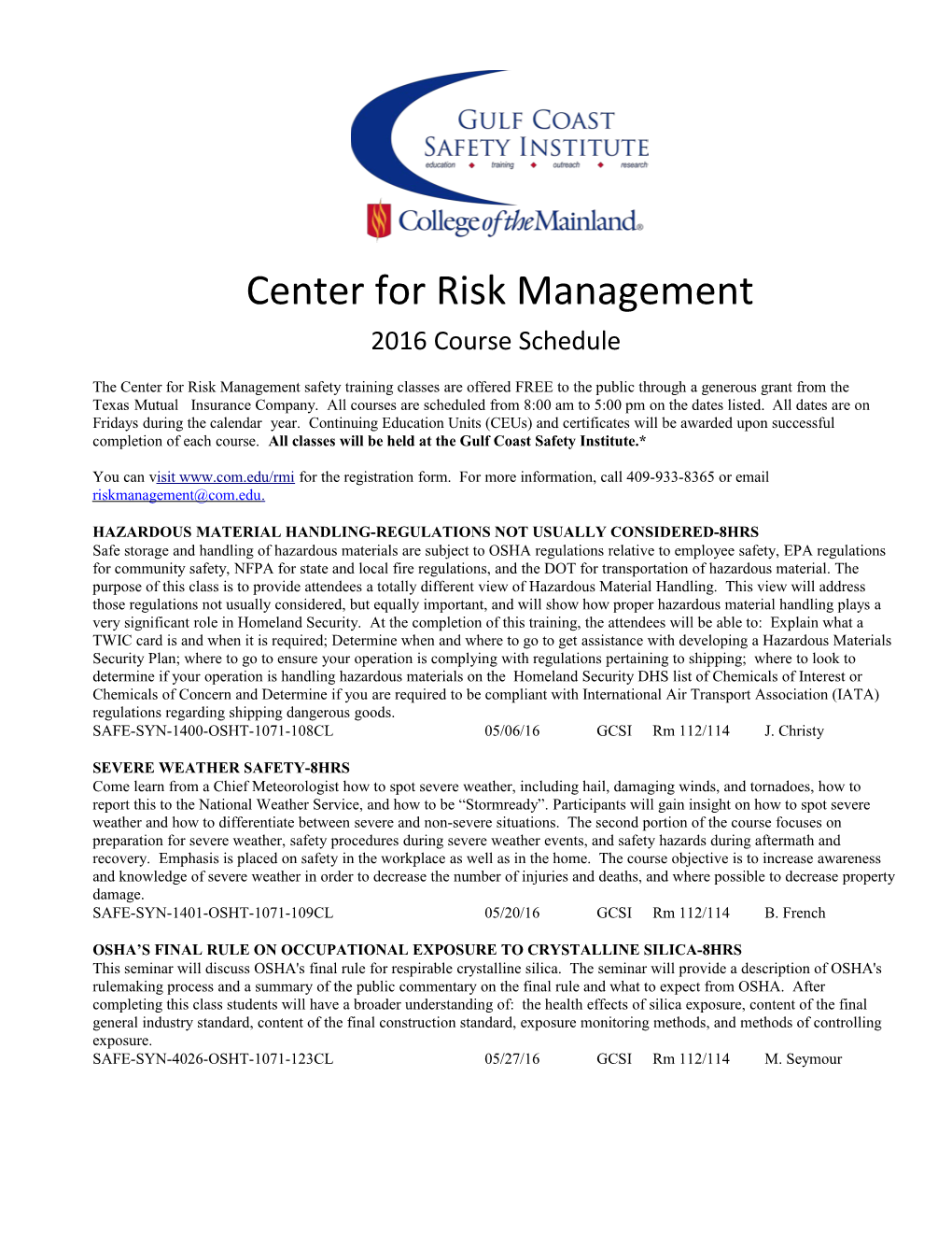 Center for Risk Management