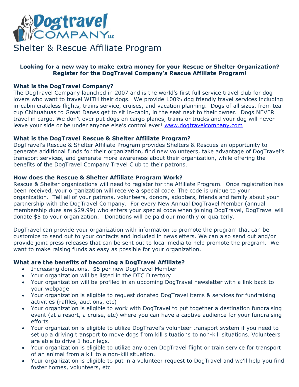 Shelter & Rescue Affiliate Program