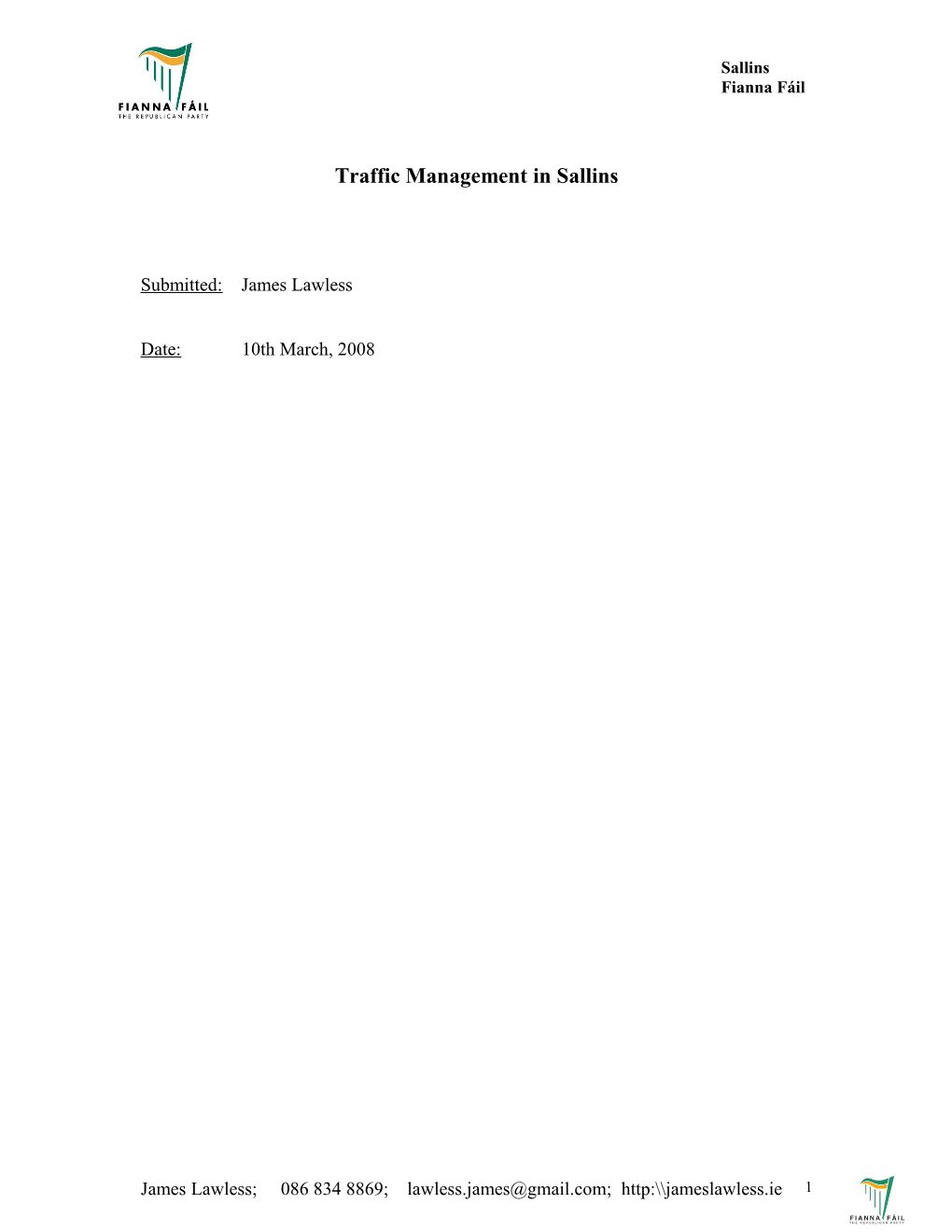 Traffic Management in Sallins