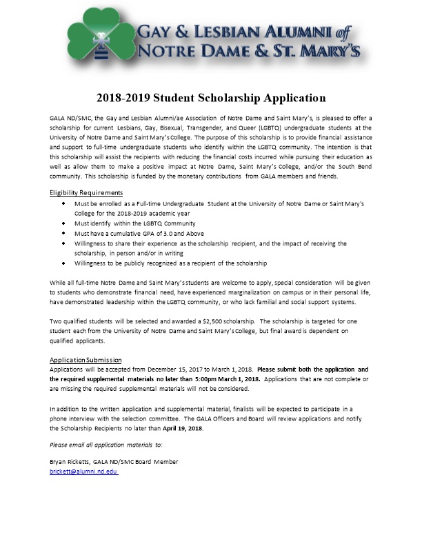 2018-2019Student Scholarship Application
