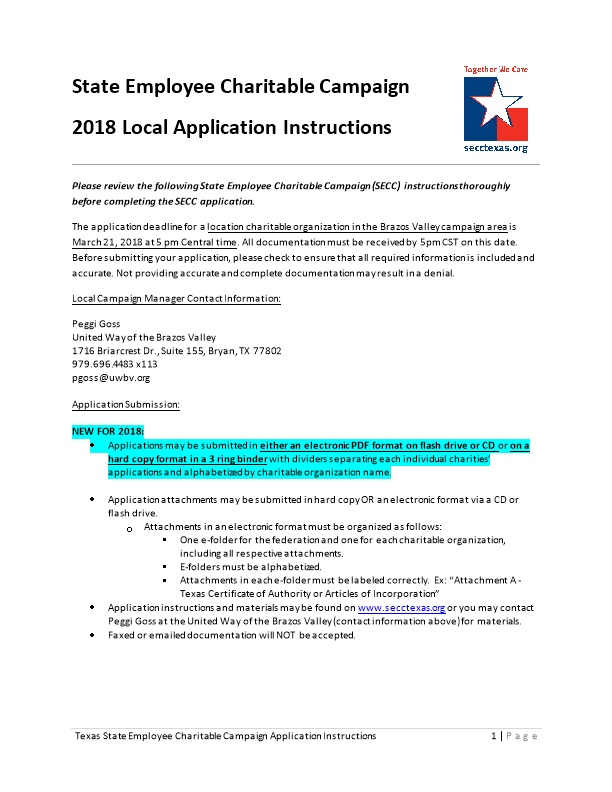 2018 Local Application Instructions