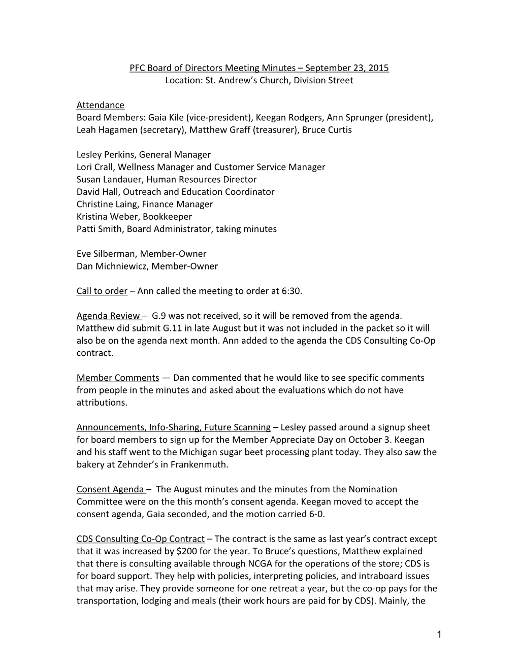 PFC Board of Directors Meeting Minutes June 21, 2011 s1