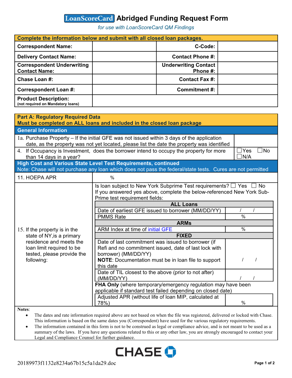 For Use with Loanscorecard QM Findings