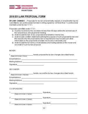 2018By-Law Proposal Form