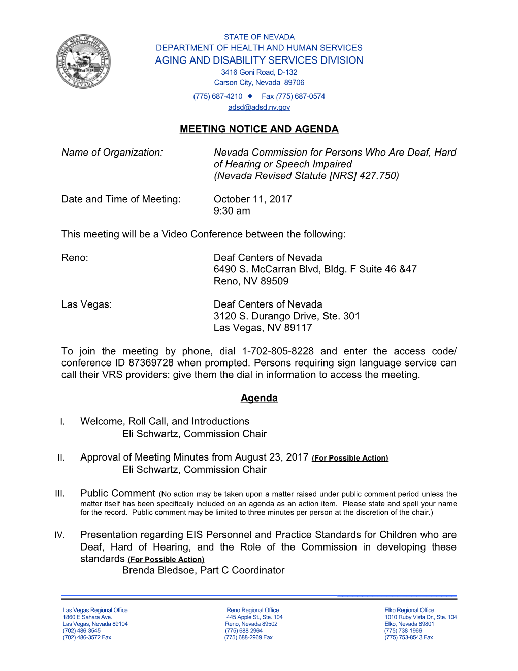 Meeting Notice and Agenda s8