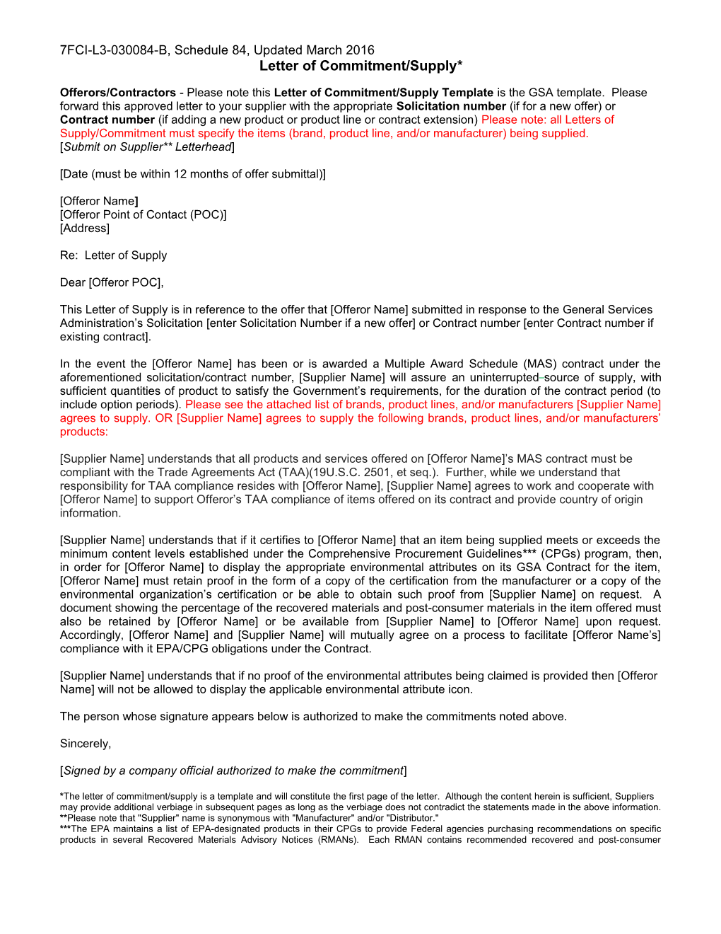 LEGALDOCS-#7660-V4-GSA United Letter of Supply Form Template Compared With