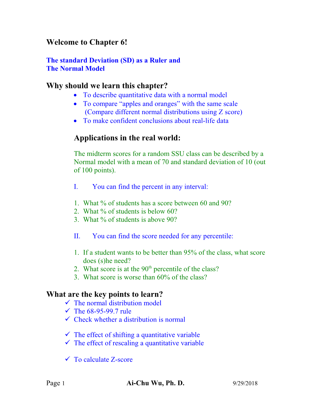 The Standard Deviation (SD) As a Ruler And