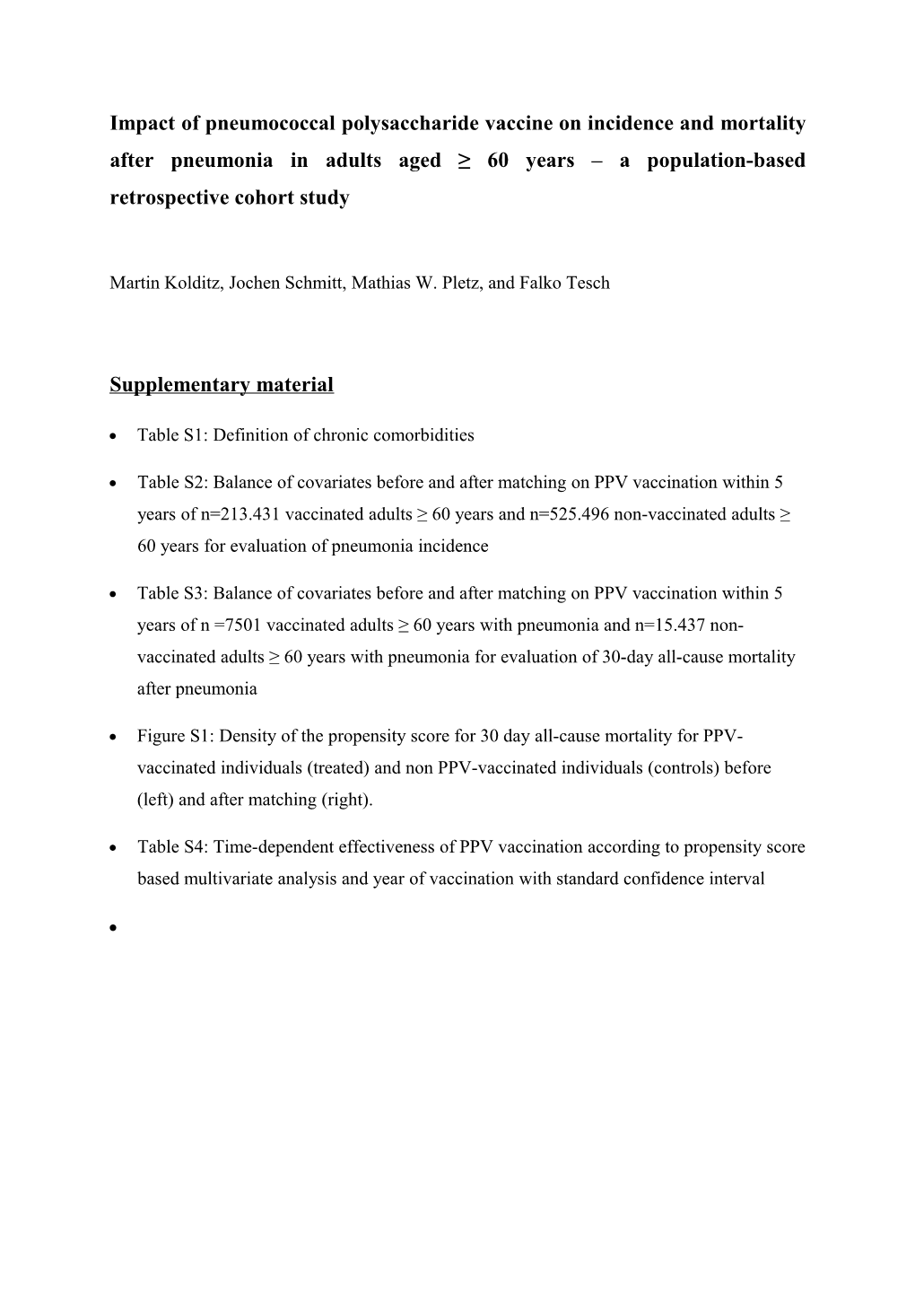 Impact of Pneumococcal Polysaccharide Vaccine on Incidence and Mortality After Pneumonia