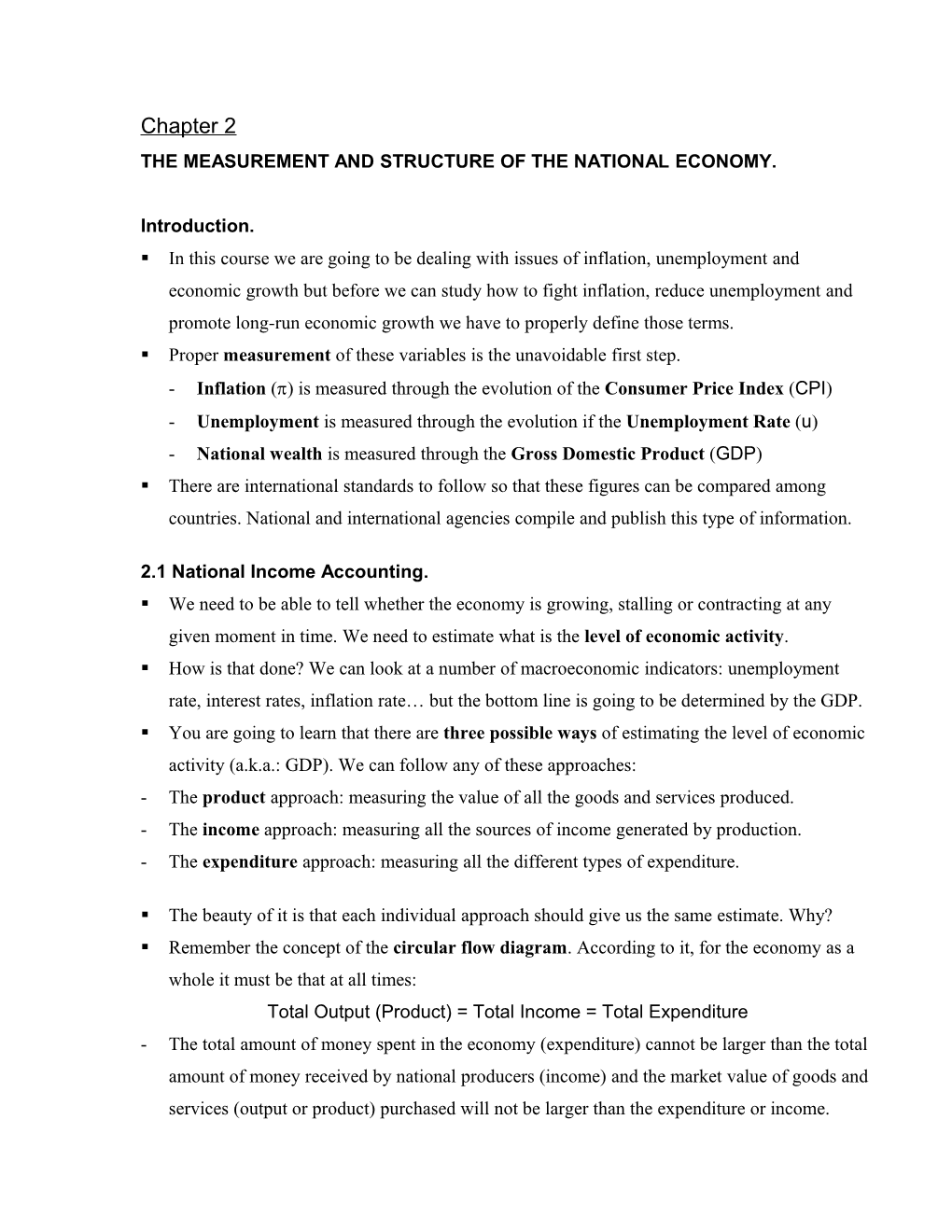 The Measurement and Structure of the National Economy