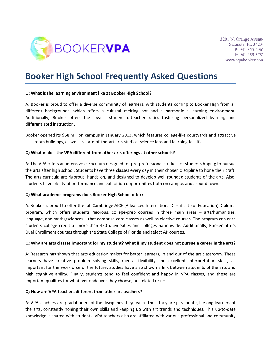 Q: What Is the Learning Environment Like at Booker High School?