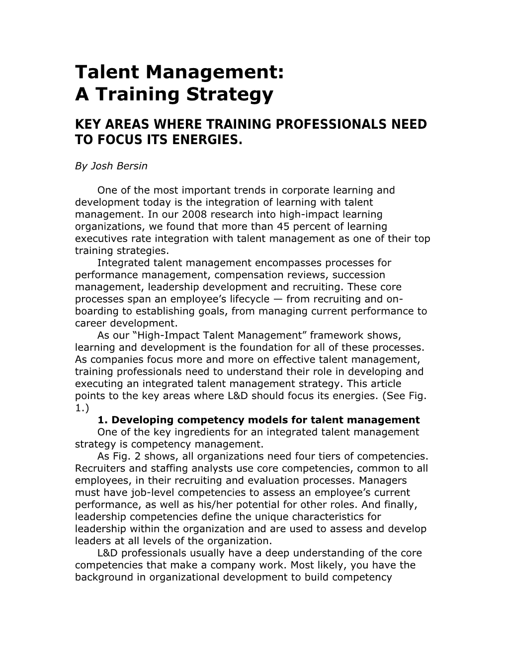 The Role of Training in Talent Management