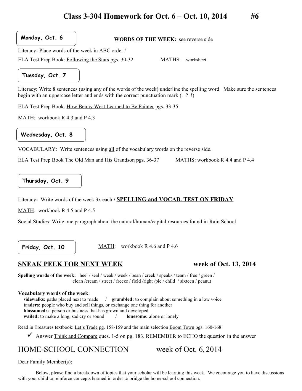 Class 1-103 Homework for Nov s1